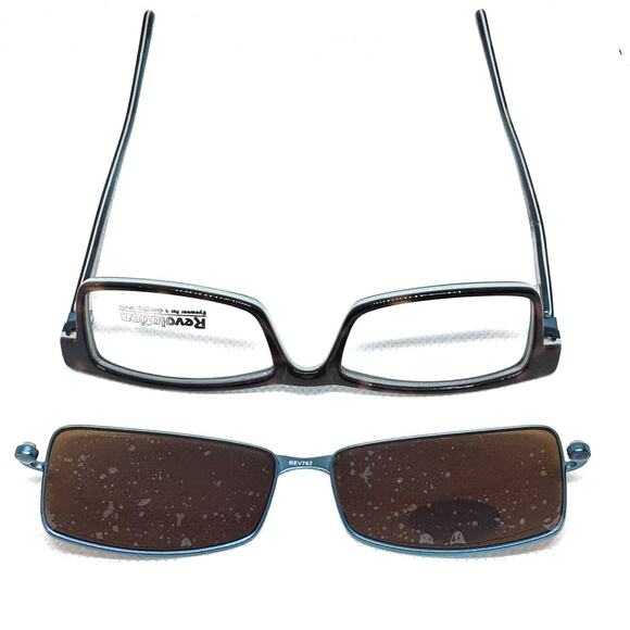 REVOLUTION EYEWEAR REV762 49-16-135 TEAL BROWN POLARIZED CLIP SUNGLASSES - Picture 9 of 9